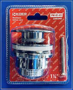 Донний клапан Click-Clack 1 1/4" хром KOER PW-01-01