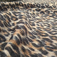 Леопардова пальтова тканина з ворсою