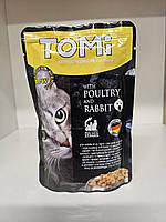 Корм для котов Tomi с домашней птицей и кроликом 100 г, арт.465189