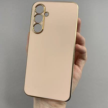 Чохол для Samsung Galaxy S23 FE чохол із золотою окантовкою на телефон самсунг с23 фе пудровий h7y, фото 1