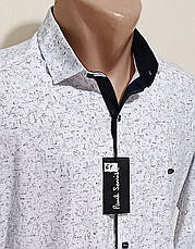 Чоловічі сорочки Paul Smith vd-0061 в прин біла приталена стрейч стильна, ошатна Туреччина з довгим рукавом, фото 5