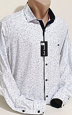 Чоловічі сорочки Paul Smith vd-0061 в прин біла приталена стрейч стильна, ошатна Туреччина з довгим рукавом, фото 2