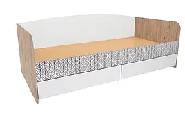 Ліжко-тахта в дитячу, спальню 90*190см з ДСП  дуб пісочний/білий Нордік  Неман