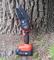 Электропила на акумуляторе 24V АКБ 2шт по 2Ah Ручная аккумуляторная цепная мини пила для обрезки деревьев