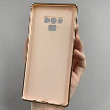 Чохол для Samsung Galaxy Note 9 чохол із золотою окантовкою на телефон самсунг нот 9 пудровий h7y, фото 3