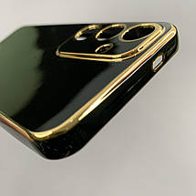 Чохол для Samsung Galaxy S24 чохол із золотою окантовкою на телефон самсунг с24 чорний h7y, фото 5