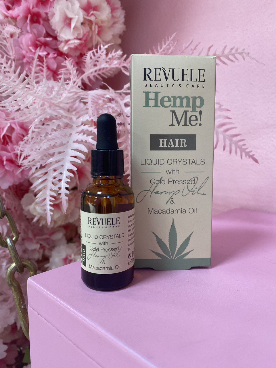 Рідкі кристали для волосся з олією насіння коноплі Revuele Hemp Me!