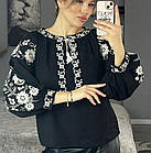 Вишиванка жіноча чорна з білою вишивкою ESQ 5444 батал 1, фото 4