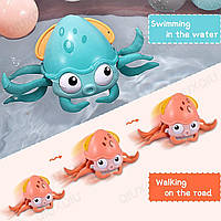 Заводная игрушка "Cute octopus" (синяя), осьминог игрушка, игрушка для купания,PR