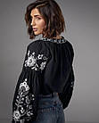 Вишиванка жіноча чорна з білою вишивкою ESQ 5444 батал 1, фото 5