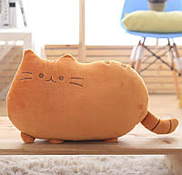 Мягкая игрушка подушка кот Пушин 25 см с присоской (рижый)