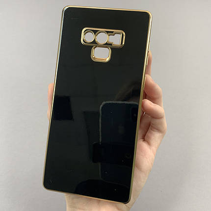 Чохол для Samsung Galaxy Note 9 чохол із золотою окантовкою на телефон самсунг нот 9 чорний h7y, фото 1