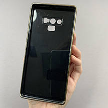 Чохол для Samsung Galaxy Note 9 чохол із золотою окантовкою на телефон самсунг нот 9 чорний h7y, фото 3