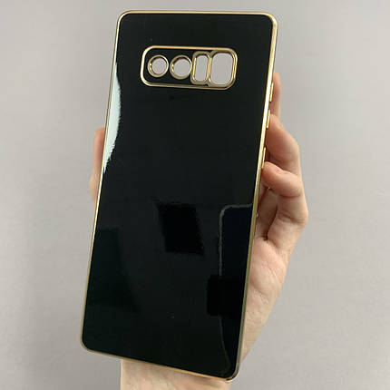 Чохол для Samsung Galaxy Note 8 чохол із золотою окантовкою на телефон самсунг нот 8 чорний h7y, фото 1