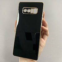 Чохол для Samsung Galaxy Note 8 чохол із золотою окантовкою на телефон самсунг нот 8 чорний h7y