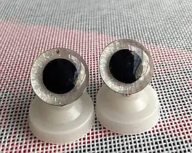 3Д очі для іграшок, діаметр 12 мм + кріплення (молочні)