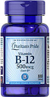 Витамин В-12, цианокобаламин, Vitamin B-12, Puritan's Pride, 500 мкг, 100 таблеток