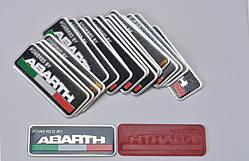 Шильдик-емблема Abarth на багажник, металевий 80*30