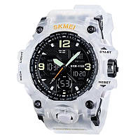 Часы наручные мужские SKMEI 1155BWT, наручные часы для военных, фирменные спортивные часы. Цвет: белый