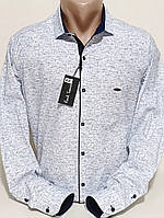 Сорочки чоловічі Paul Smith vd-0062 в прин біла приталена стрейч стильна, ошатна Туреччина з довгим рукавом