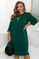 Деловое женское платье зеленое большого размера ЮР/-2301
