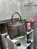 Капучино - натуральна замша - стильна сумка формату А4 на одне відділення з великою кишенею спереду (2550-1), фото 2