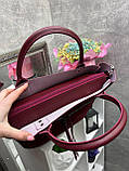 Бордо - натуральна замша - стильна сумка формату А4 на одне відділення з великою кишенею спереду (2550-1), фото 5