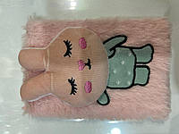Блокнот пушистый A6 80л розовый детский в клетку Aihao