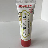 Jack n’ Jill Natural toothpaste strawberry calendula, Натуральна зубна паста полуниця і календула, 50 г