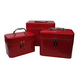 Кейс-косметичка для б'юті-майстра К24003 «3 в 1», Червоний