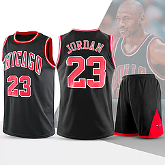 Комплект чорна баскетбольна форма Джордан 23 Чикаго Булс Jordan Chicago Bulls