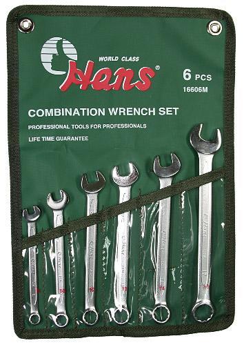 Набір ключів ріжково-накидних  пр. 8-17 ммс HANS (16606M)