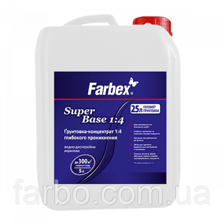 Грунтовка-концентрат 1:4 акрилова глибокого проникнення Farbex Super Base (1л)