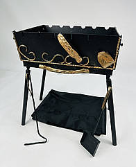 Мангал кований розкладний валіза (чохол, кочерга і совок), на 6 шампурів