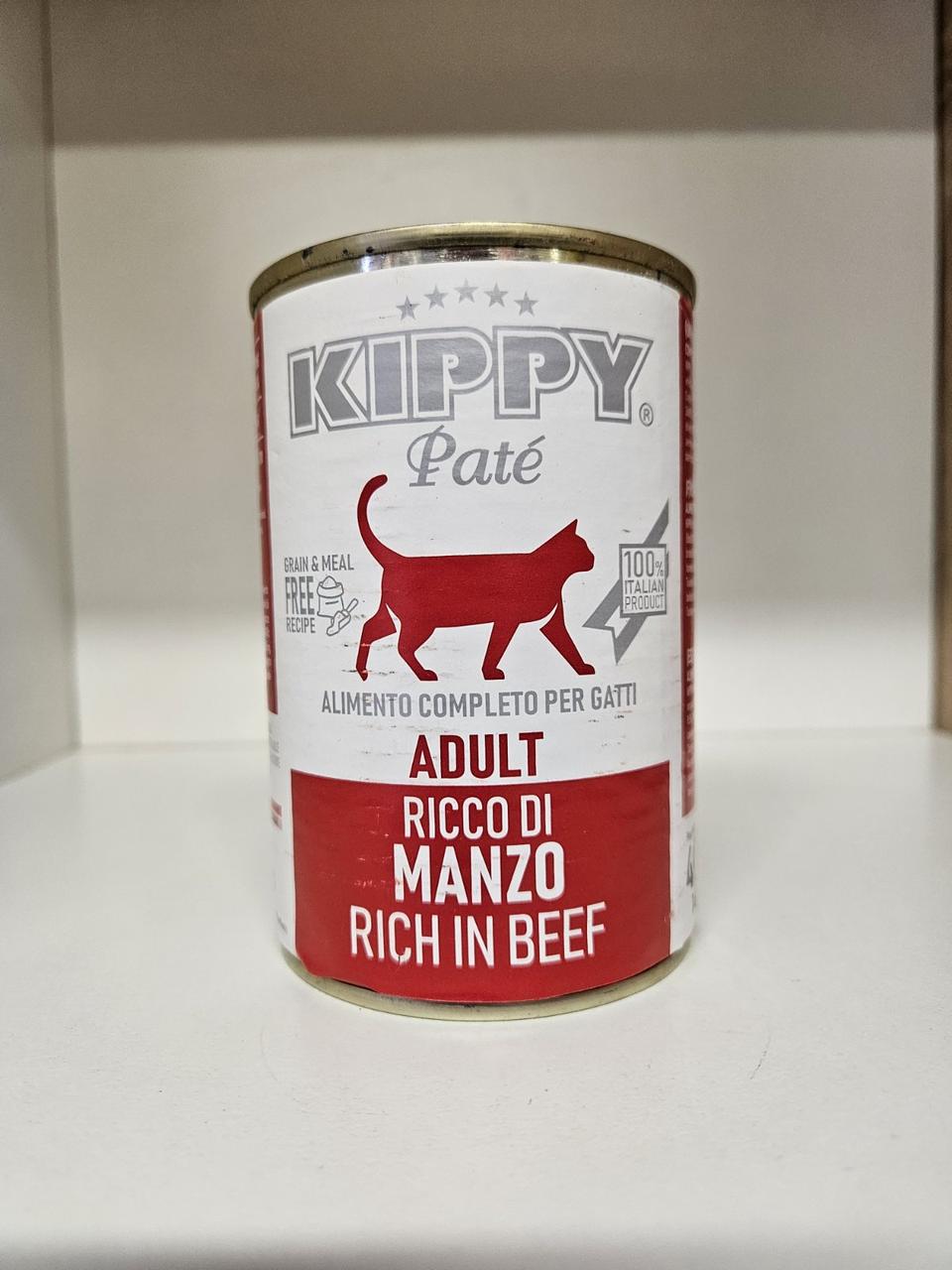 Консерви для дорослих котів Kippy з яловичиною та рисом 400 г