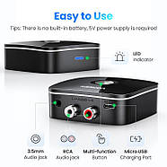 Блютуз аудіо приймач ресивер UGREEN Wireless Bluetooth 5.1 HiFi AptX HD (Jack 3.5mm + 2RCA) (чорний) CM106, фото 4