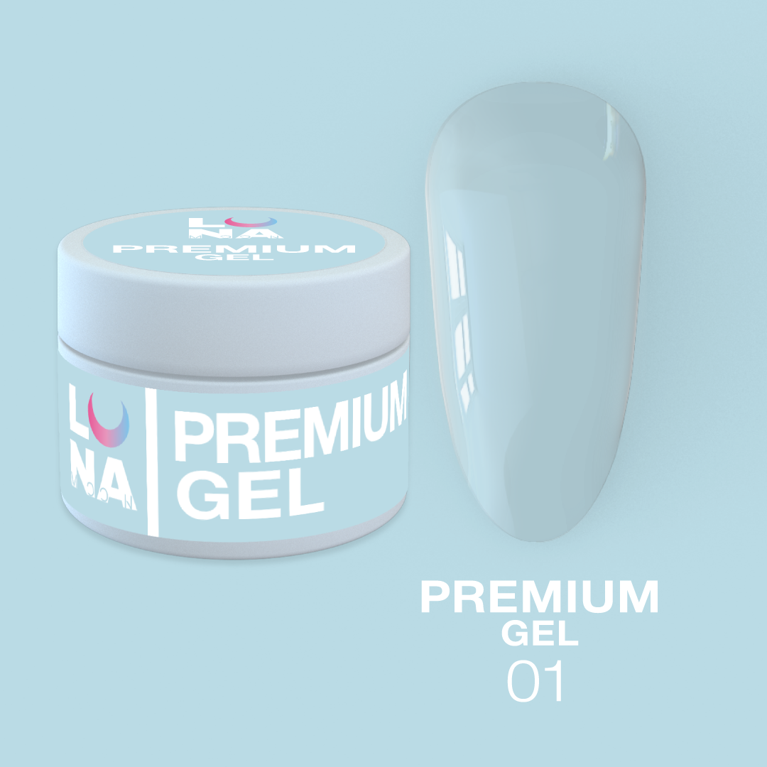 Гель для нарощування Premium Gel №01 15 ml LunaMoon, фото 1