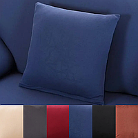 Наволочки 45 на 45 универсальные для интерьера бифлекс, декоративные диванные подушки эластичные Синий