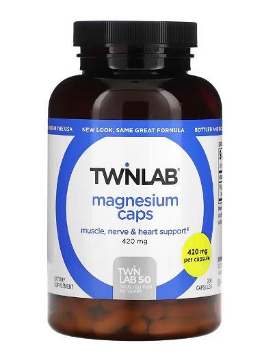 Магній у капсулах Twinlab Magnesium Caps 420 mg 200 Capsules