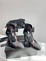 Босоножки Шанель на высоком каблуке с бантом спереди, коллекция 2024
