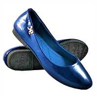 Балетки женские синие лаковые летние, туфли лодочки кожзам (РАЗМЕРЫ в описании9)