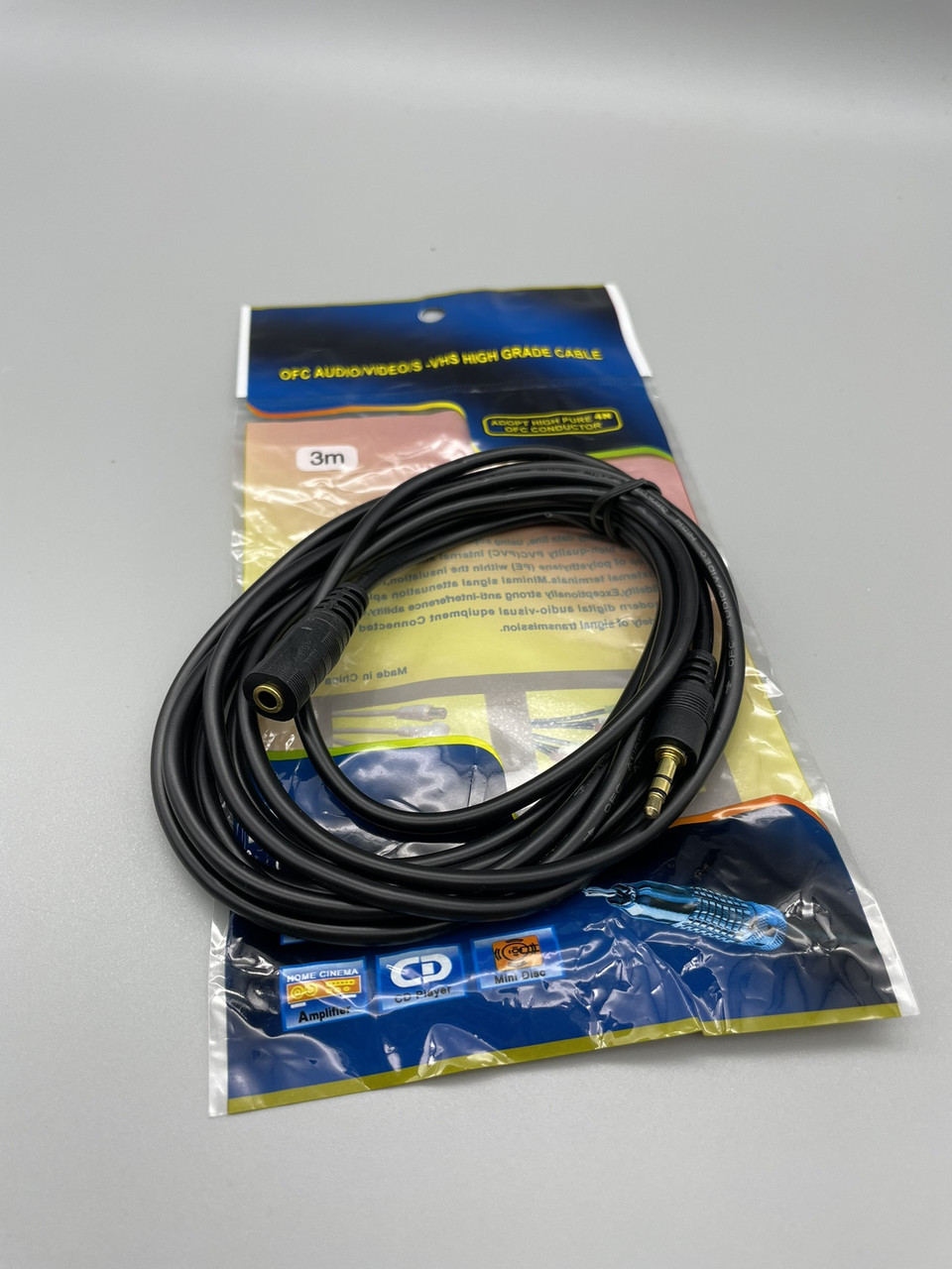 Кабель 3.5 jack-M/F 3м (пакет)