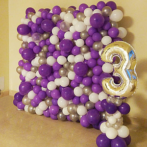 Стіна з кульок Лаванда зі стійкою (286 куль)