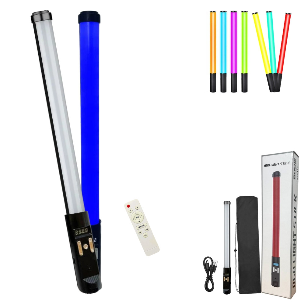 Світлодіодна лампа меч акумуляторна RGB Light Stick кольорова палиця з пультом для фото та відеозйомки, фото 1
