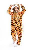 Кигуруми детский и подростковый Тигр, оранжевый,комбинезон домашнийна молнии топ топ 134