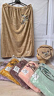 Женский набор для сауны и бани из микрофибры Подарочный набор женский для сауны и бани (полотенце, чалма)