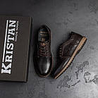 Чоловічі шкіряні туфлі Kristan brown, фото 10