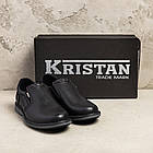 Чоловічі шкіряні туфлі Kristan black old school, фото 5