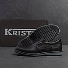 Чоловічі шкіряні туфлі Kristan black old school, фото 9