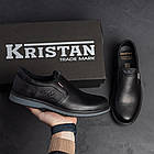 Чоловічі шкіряні туфлі Kristan black old school, фото 10